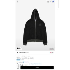 TCM line hooded zip-up (black)